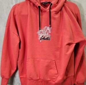 Kate Moss Coral Hoodie | Graphic Streetwear Sweatshirt | Off-Duty Model